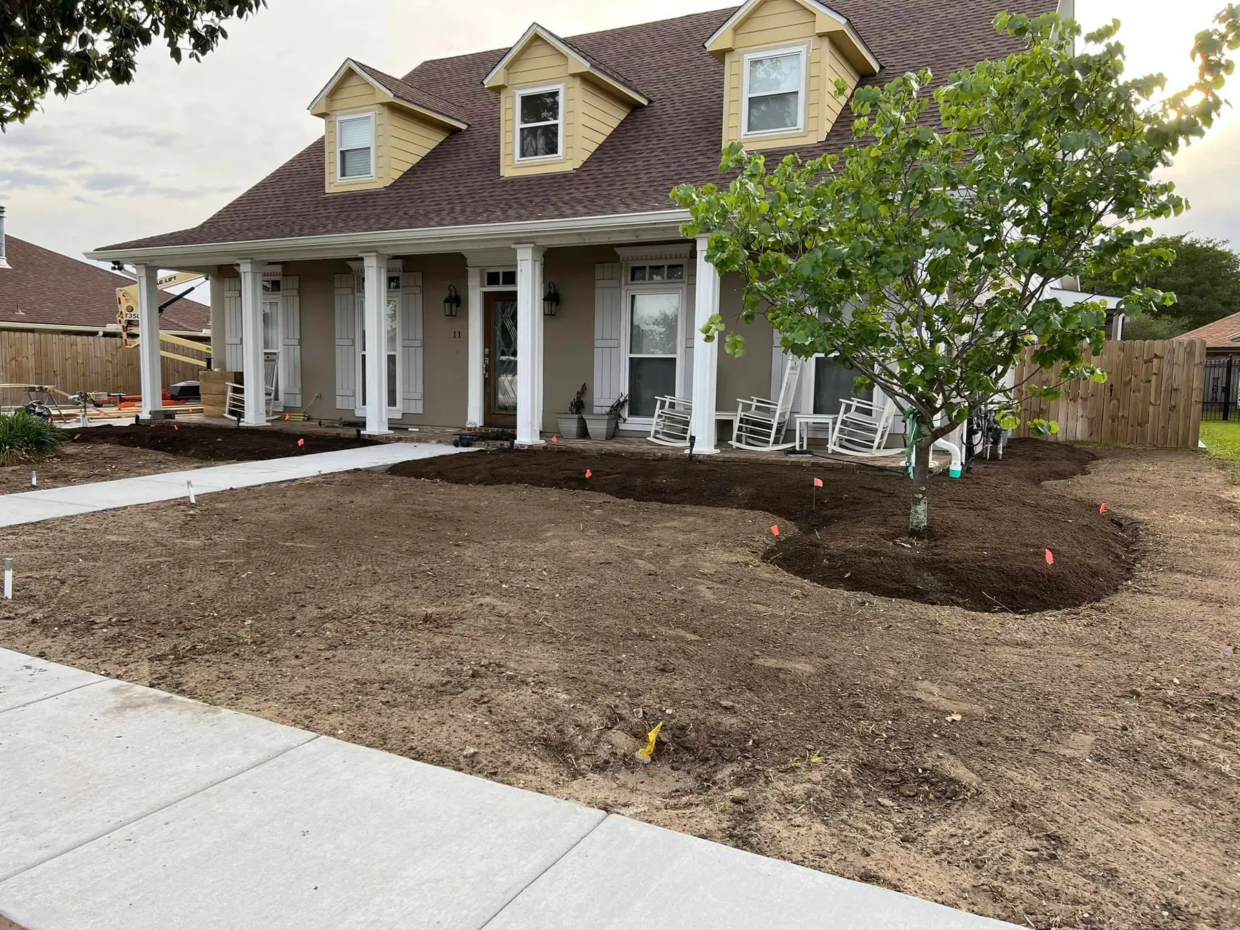 Spring garden work around New Orleans.