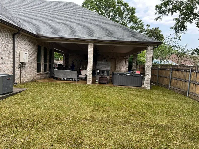 New sod in a backyard.